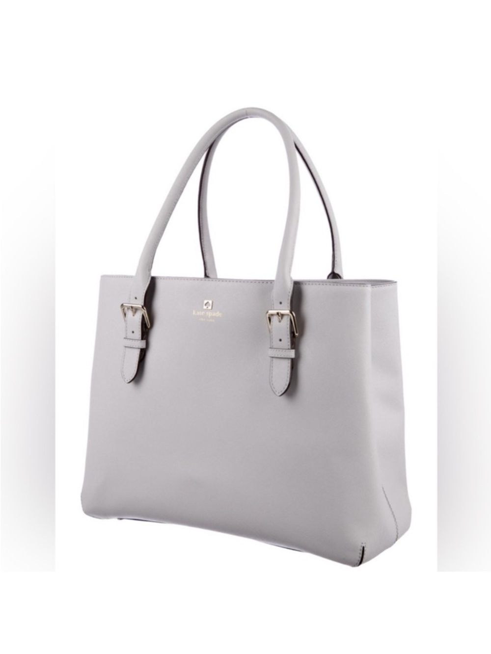 NWOT Kate Spade Light Gray Cove Street Ariel Leather Tote Bag